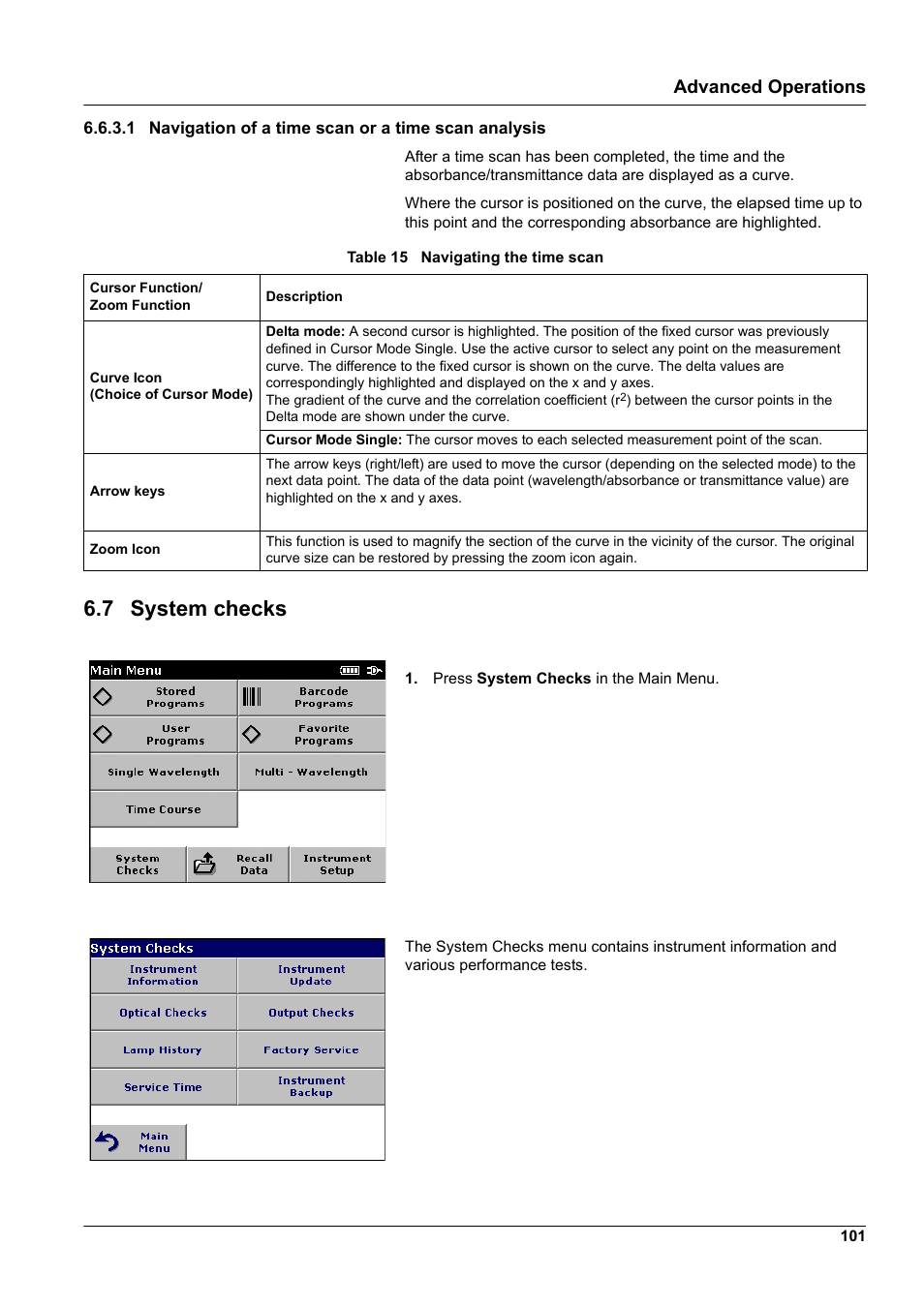 7 system checks, Advanced operations | Hach-Lange DR2800 eco User Manual | Page 101 / 130