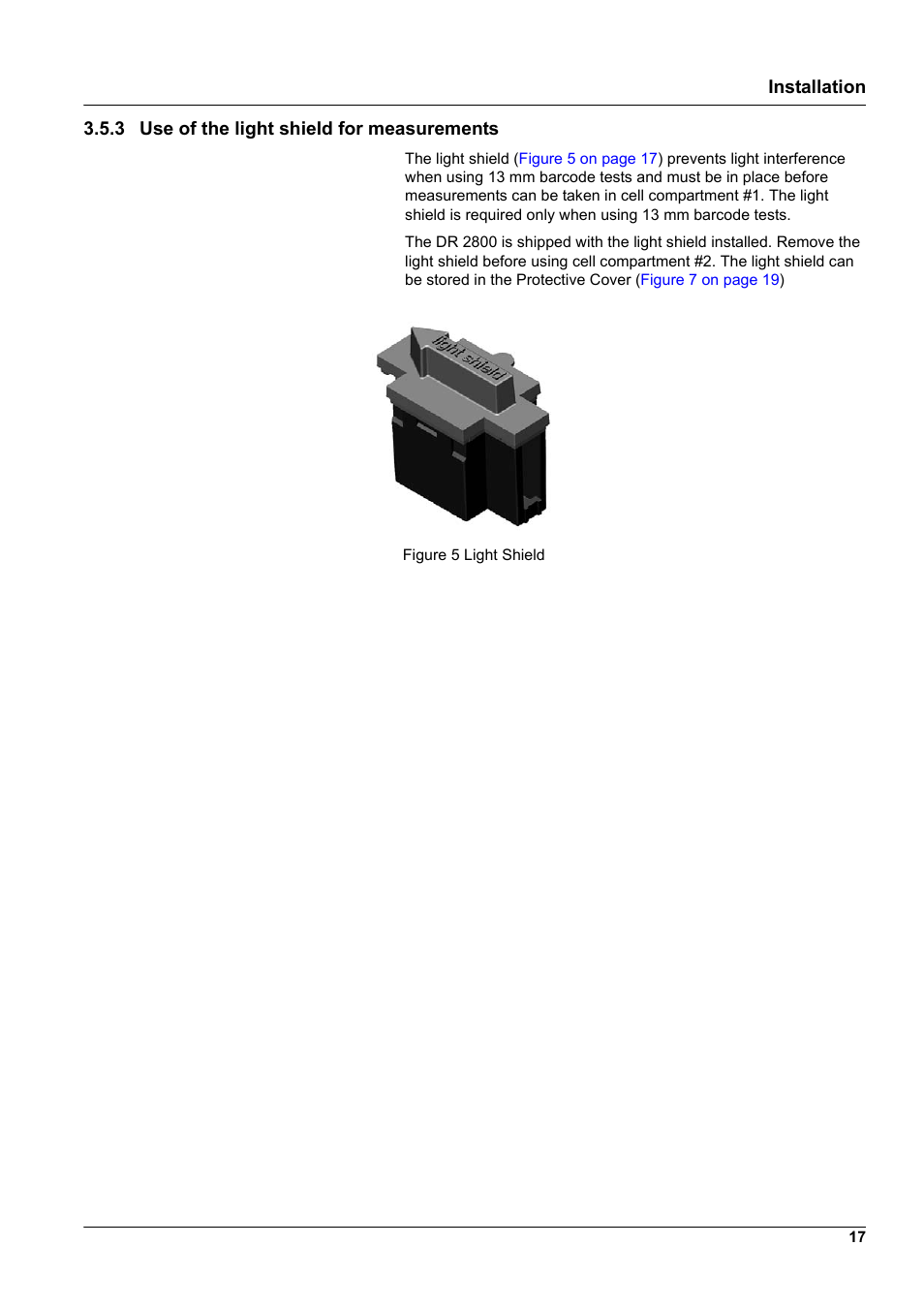 3 use of the light shield for measurements | Hach-Lange DR2800 eco User Manual | Page 17 / 130