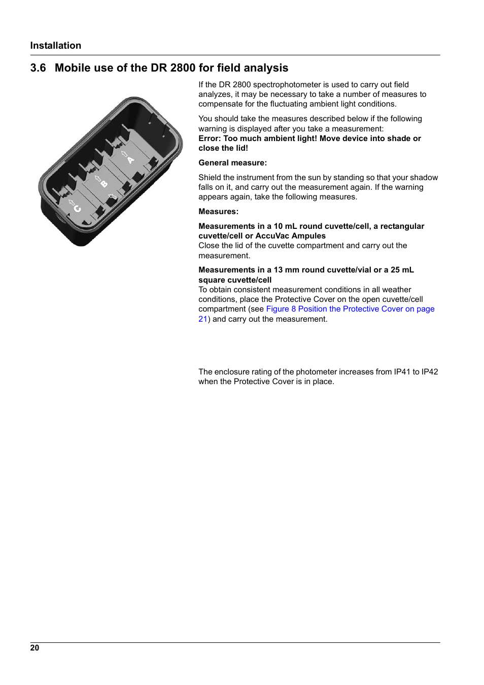 6 mobile use of the dr 2800 for field analysis | Hach-Lange DR2800 eco User Manual | Page 20 / 130