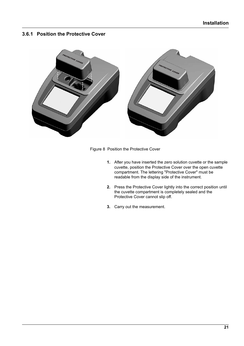 1 position the protective cover | Hach-Lange DR2800 eco User Manual | Page 21 / 130