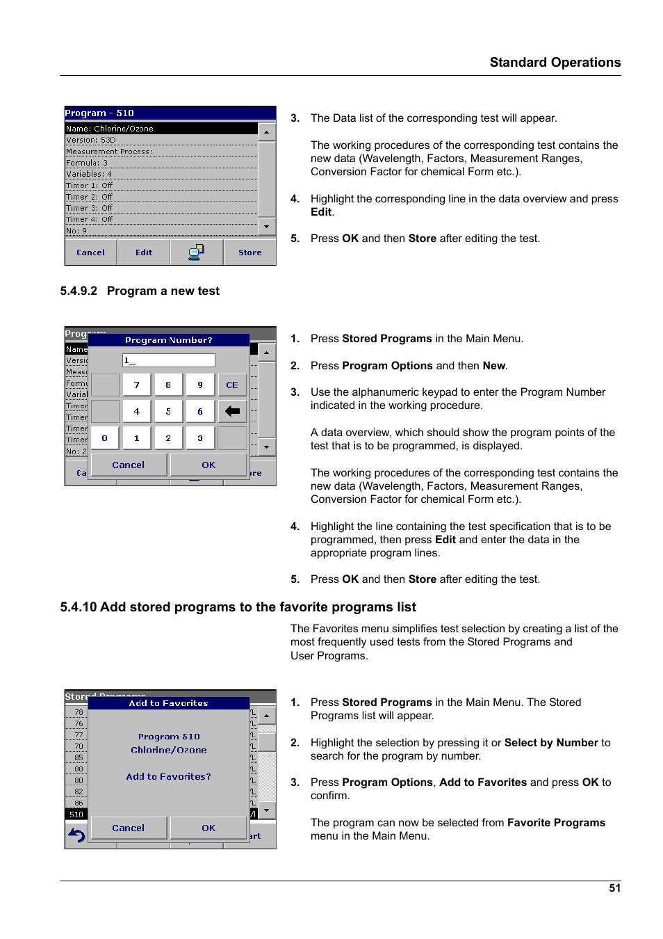 2 program a new test, Standard operations | Hach-Lange DR2800 eco User Manual | Page 51 / 130