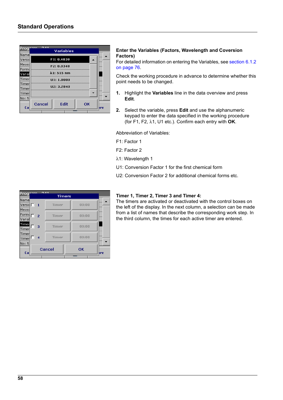 Standard operations | Hach-Lange DR2800 eco User Manual | Page 58 / 130