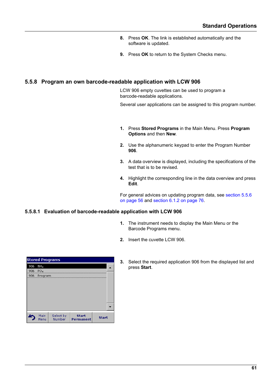 Standard operations | Hach-Lange DR2800 eco User Manual | Page 61 / 130