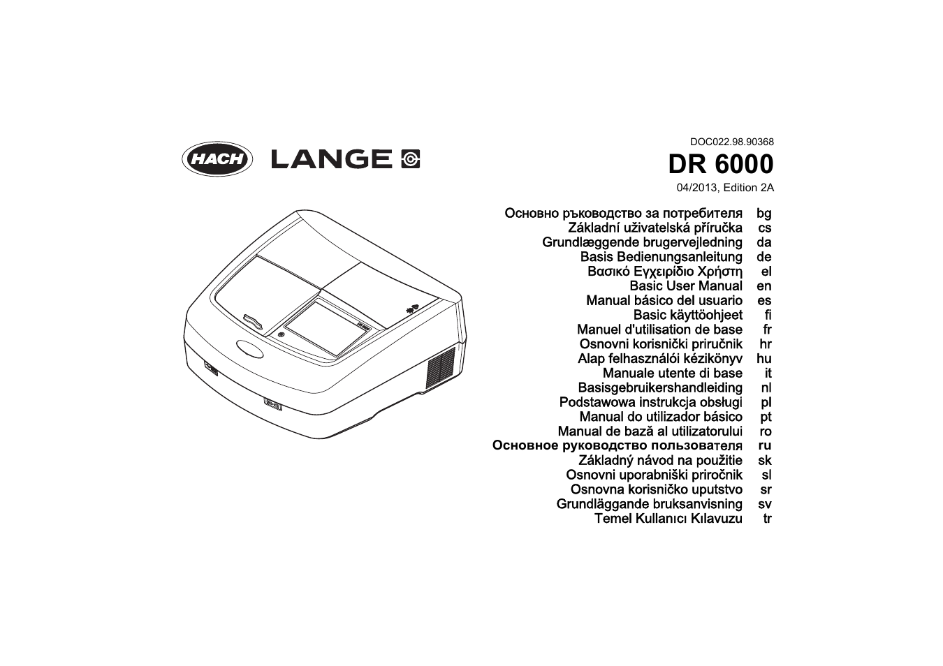 Hach-Lange DR 6000 Basic User Manual User Manual | 618 pages