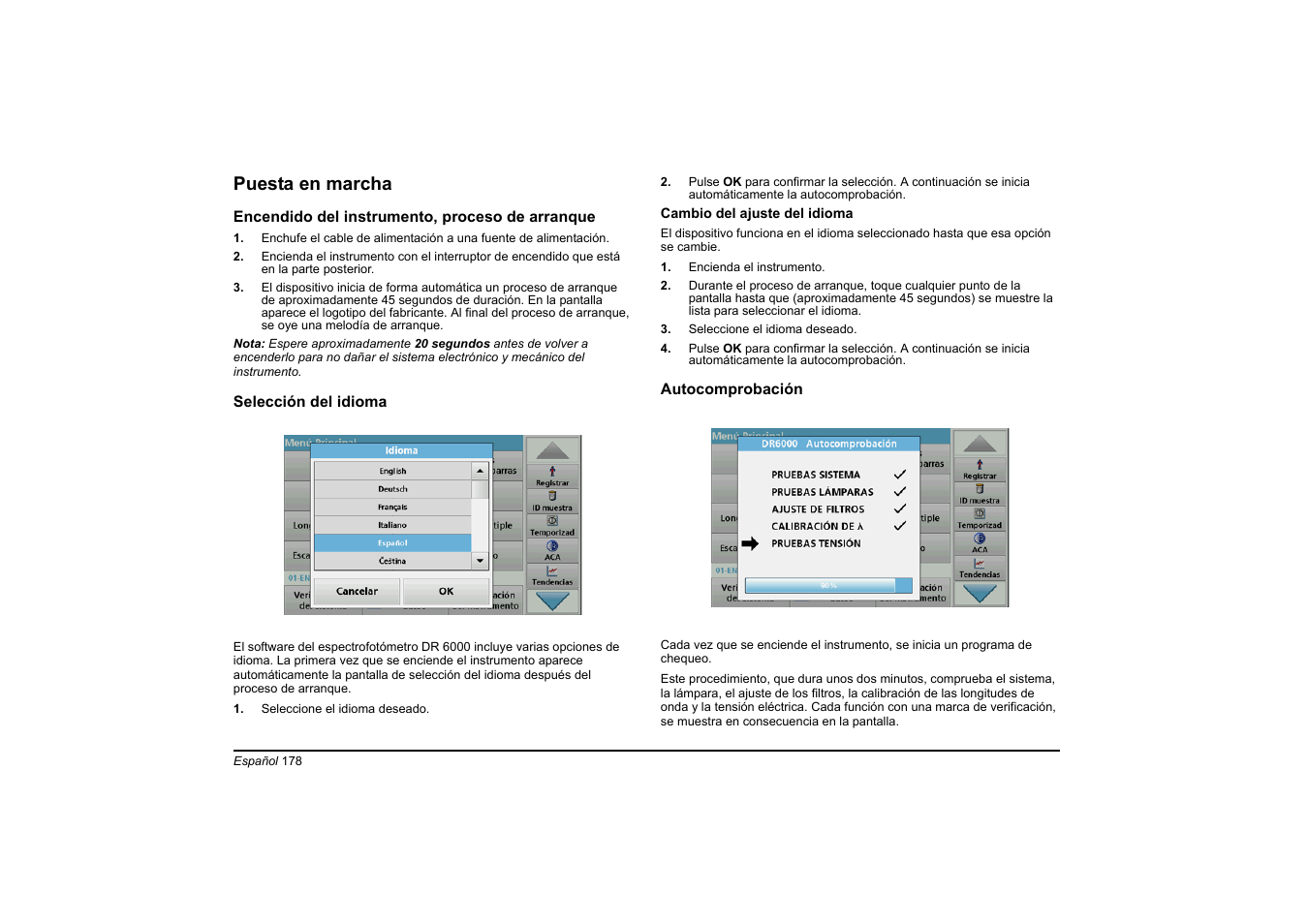 Puesta en marcha | Hach-Lange DR 6000 Basic User Manual User Manual | Page 178 / 618