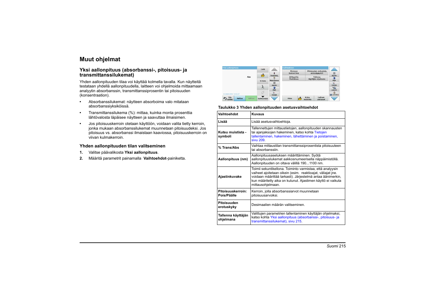 Muut ohjelmat | Hach-Lange DR 6000 Basic User Manual User Manual | Page 215 / 618