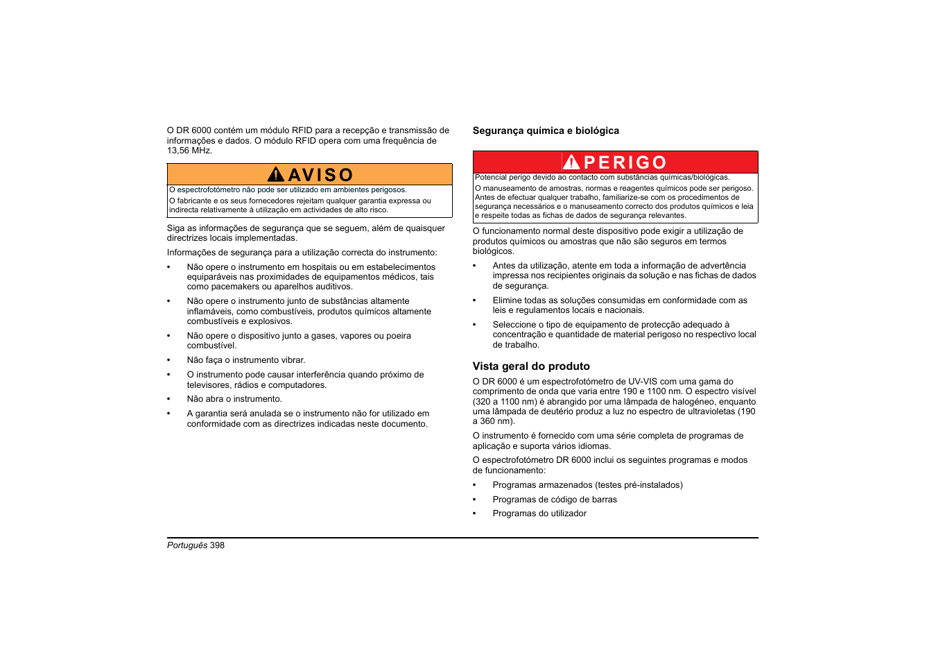 Av i s o | Hach-Lange DR 6000 Basic User Manual User Manual | Page 398 / 618