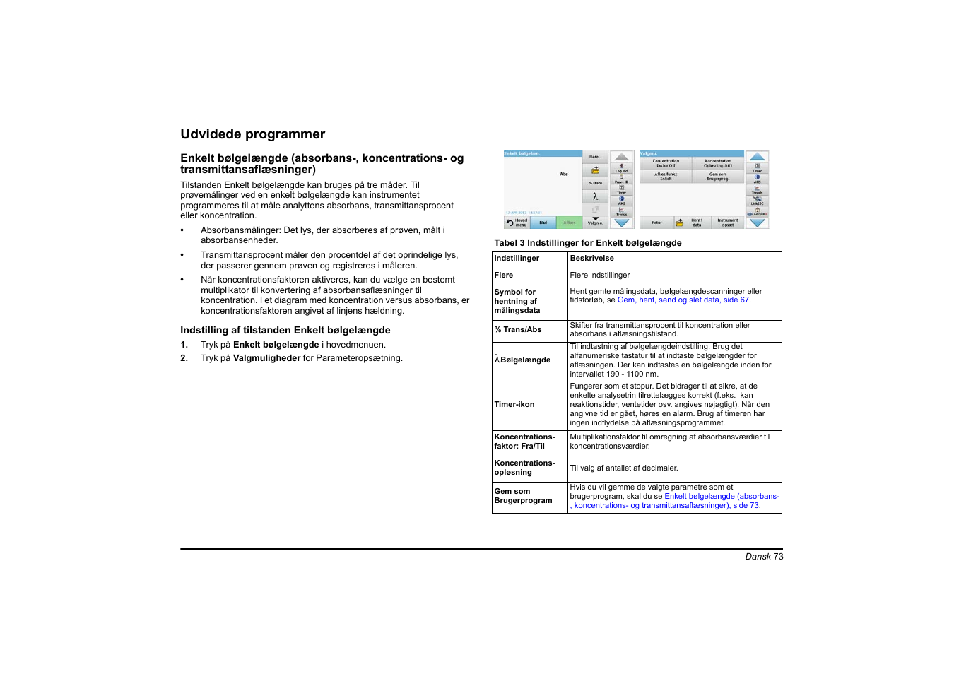 Udvidede programmer | Hach-Lange DR 6000 Basic User Manual User Manual | Page 73 / 618