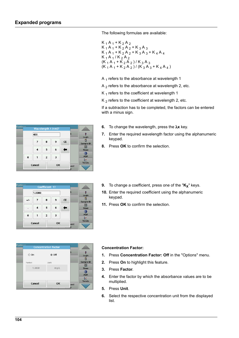 Expanded programs | Hach-Lange DR 6000 User Manual User Manual | Page 104 / 158