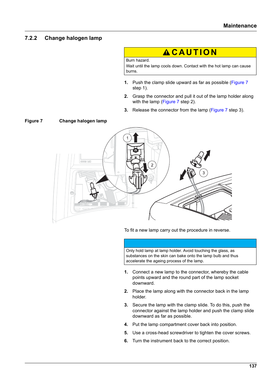 2 change halogen lamp | Hach-Lange DR 6000 User Manual User Manual | Page 137 / 158