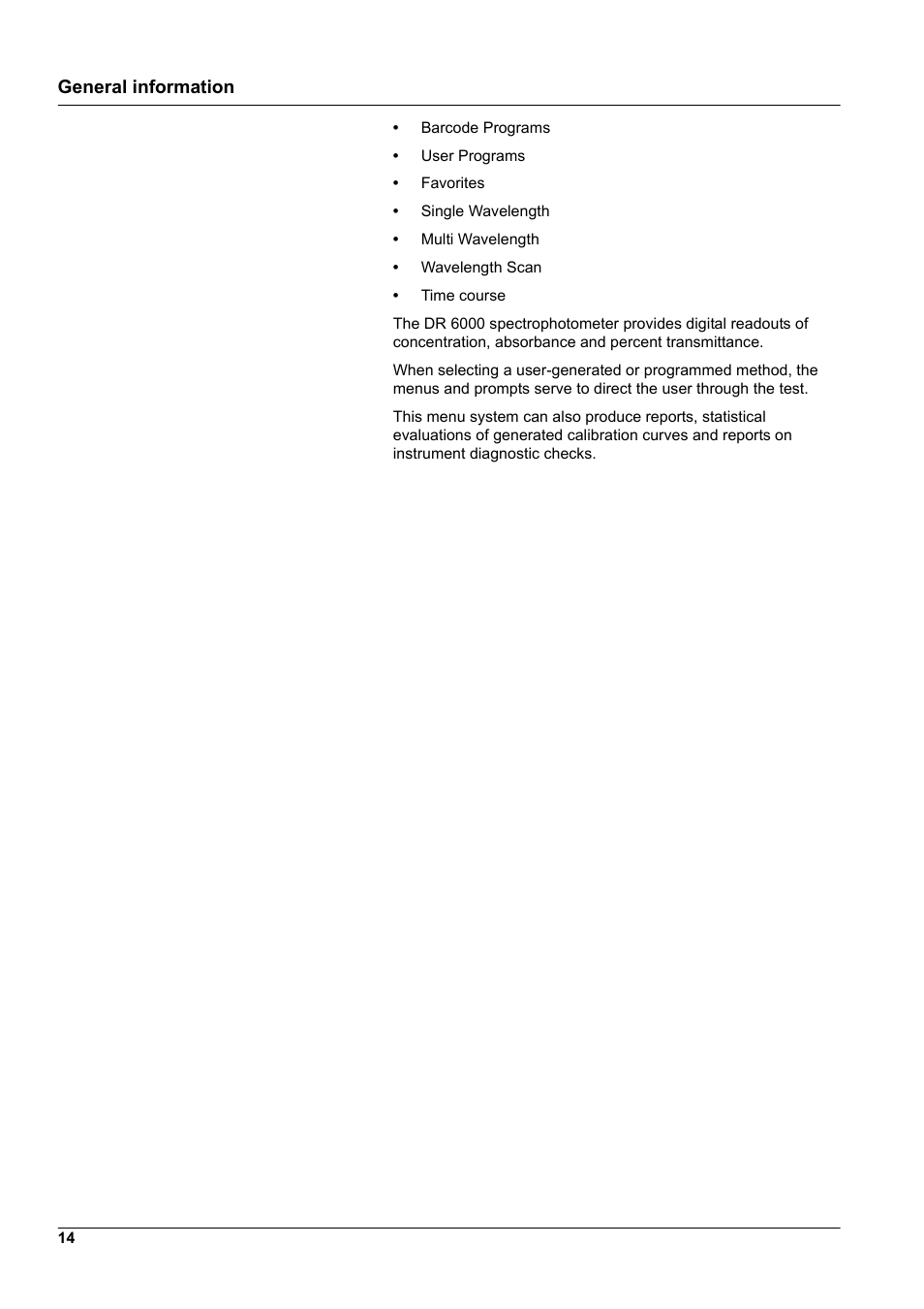 General information | Hach-Lange DR 6000 User Manual User Manual | Page 14 / 158