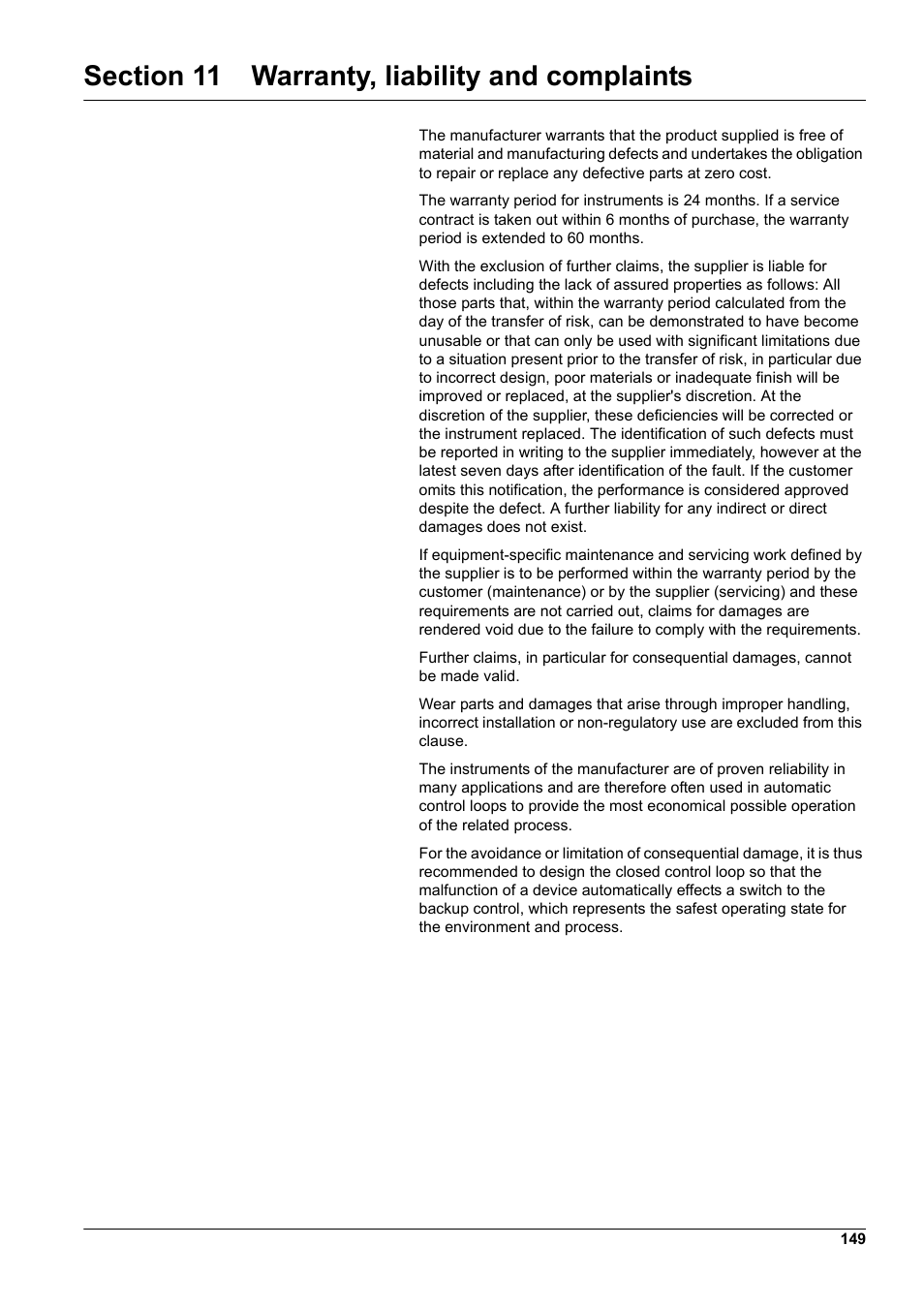 Section 11 warranty, liability and complaints | Hach-Lange DR 6000 User Manual User Manual | Page 149 / 158