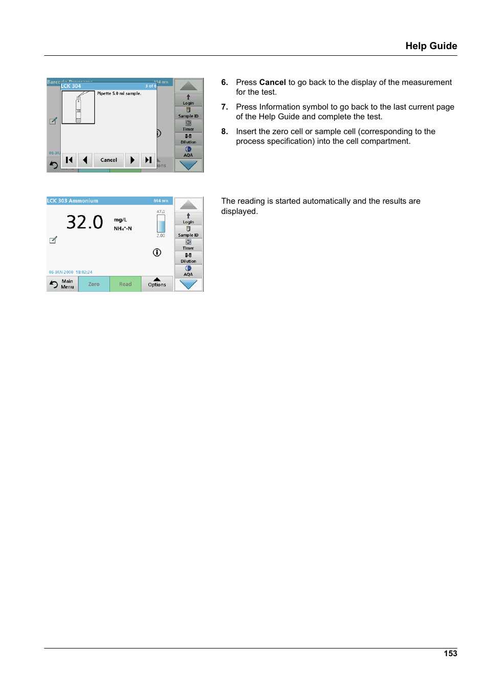 Help guide | Hach-Lange DR 6000 User Manual User Manual | Page 153 / 158