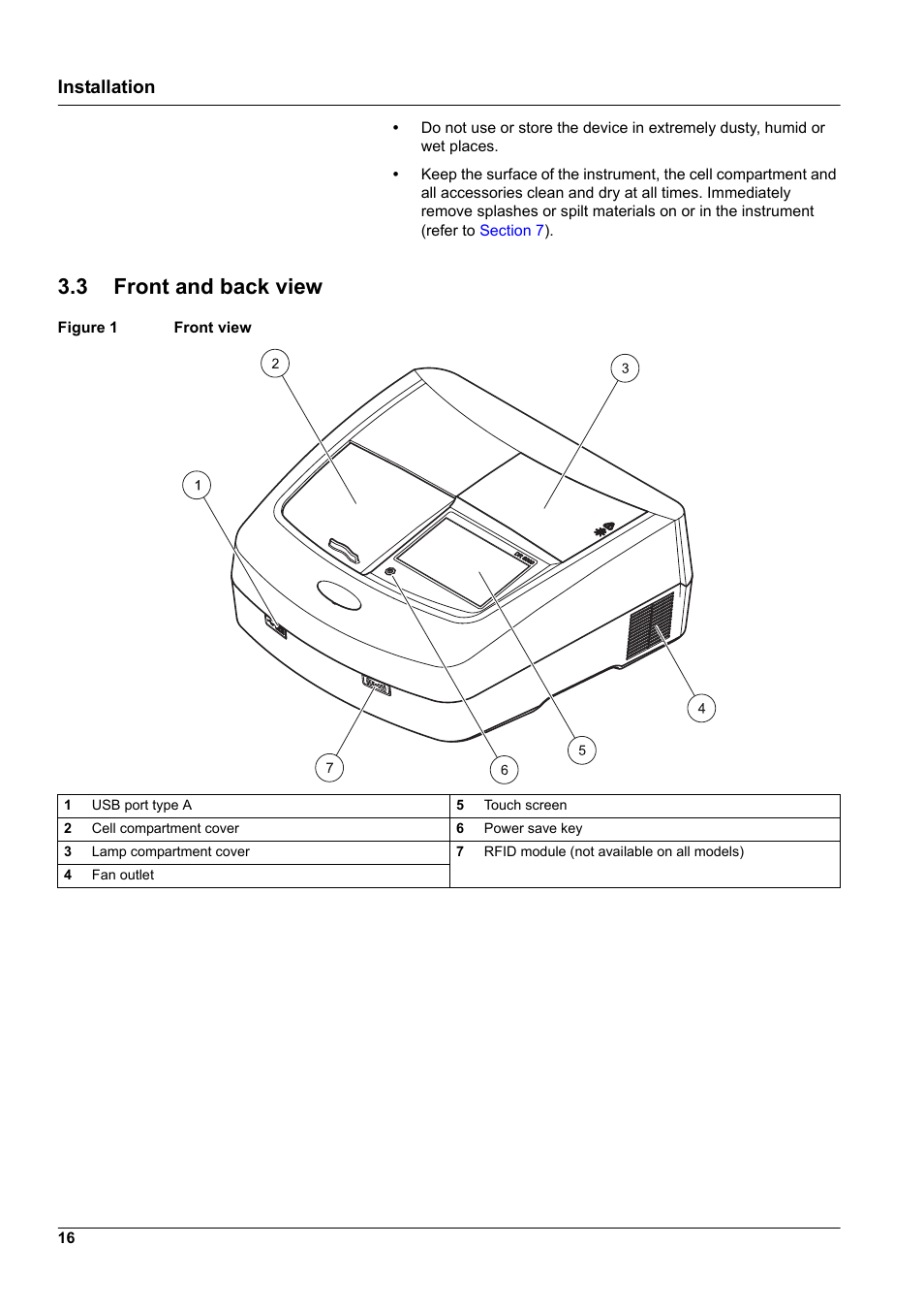 3 front and back view, Installation | Hach-Lange DR 6000 User Manual User Manual | Page 16 / 158
