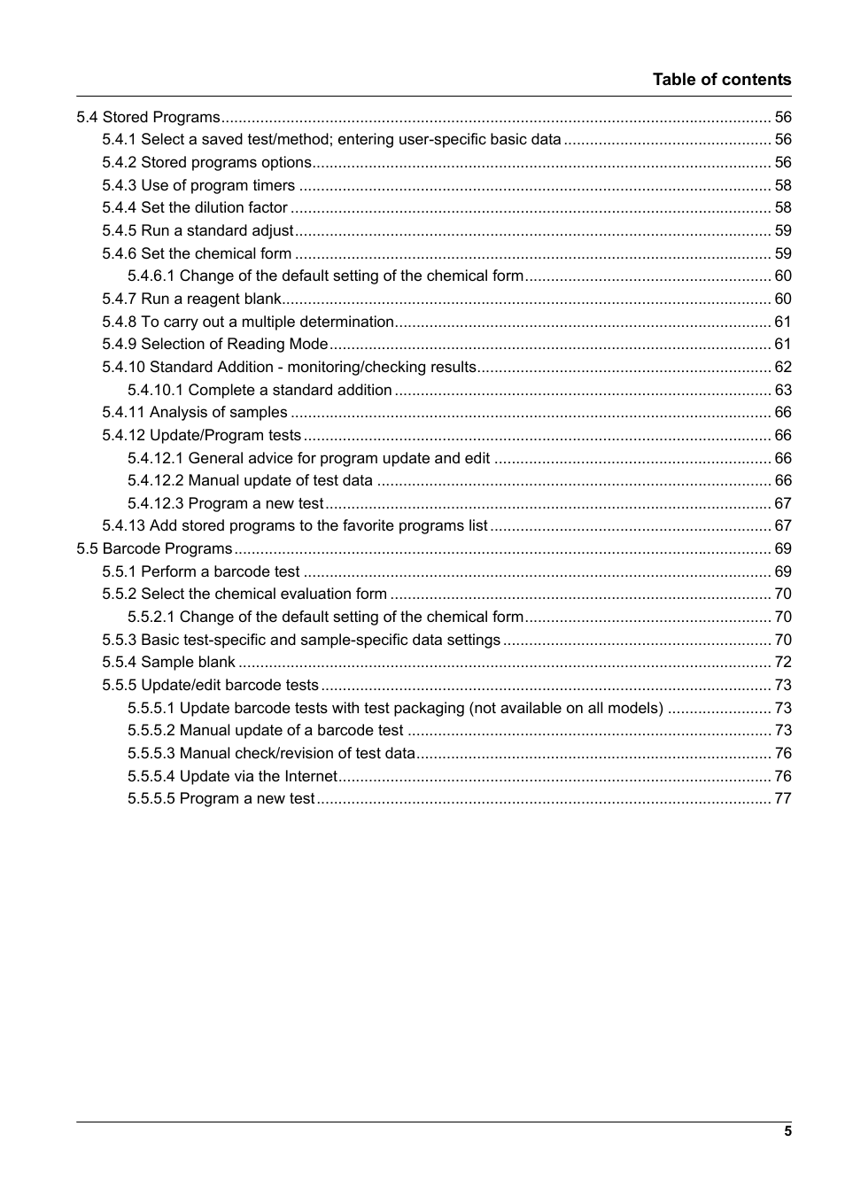 Hach-Lange DR 6000 User Manual User Manual | Page 5 / 158