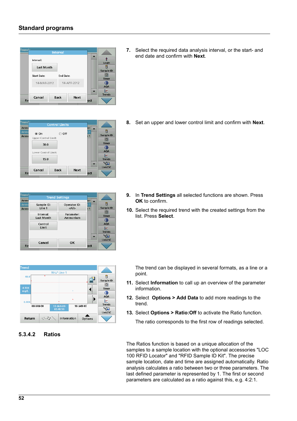 2 ratios, Standard programs | Hach-Lange DR 6000 User Manual User Manual | Page 52 / 158