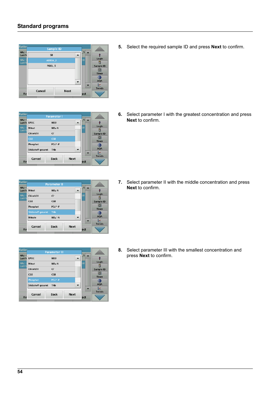 Standard programs | Hach-Lange DR 6000 User Manual User Manual | Page 54 / 158