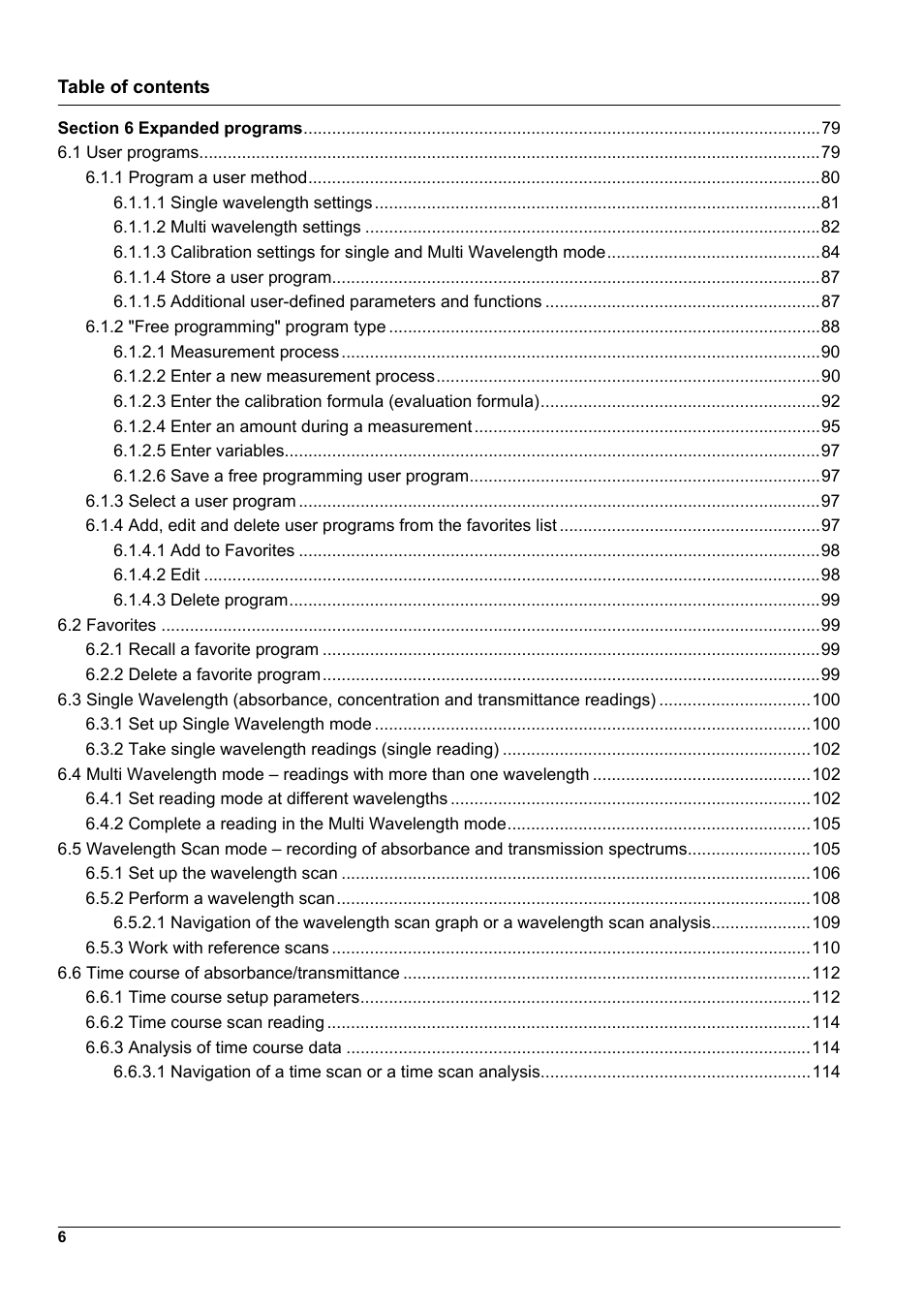 Hach-Lange DR 6000 User Manual User Manual | Page 6 / 158