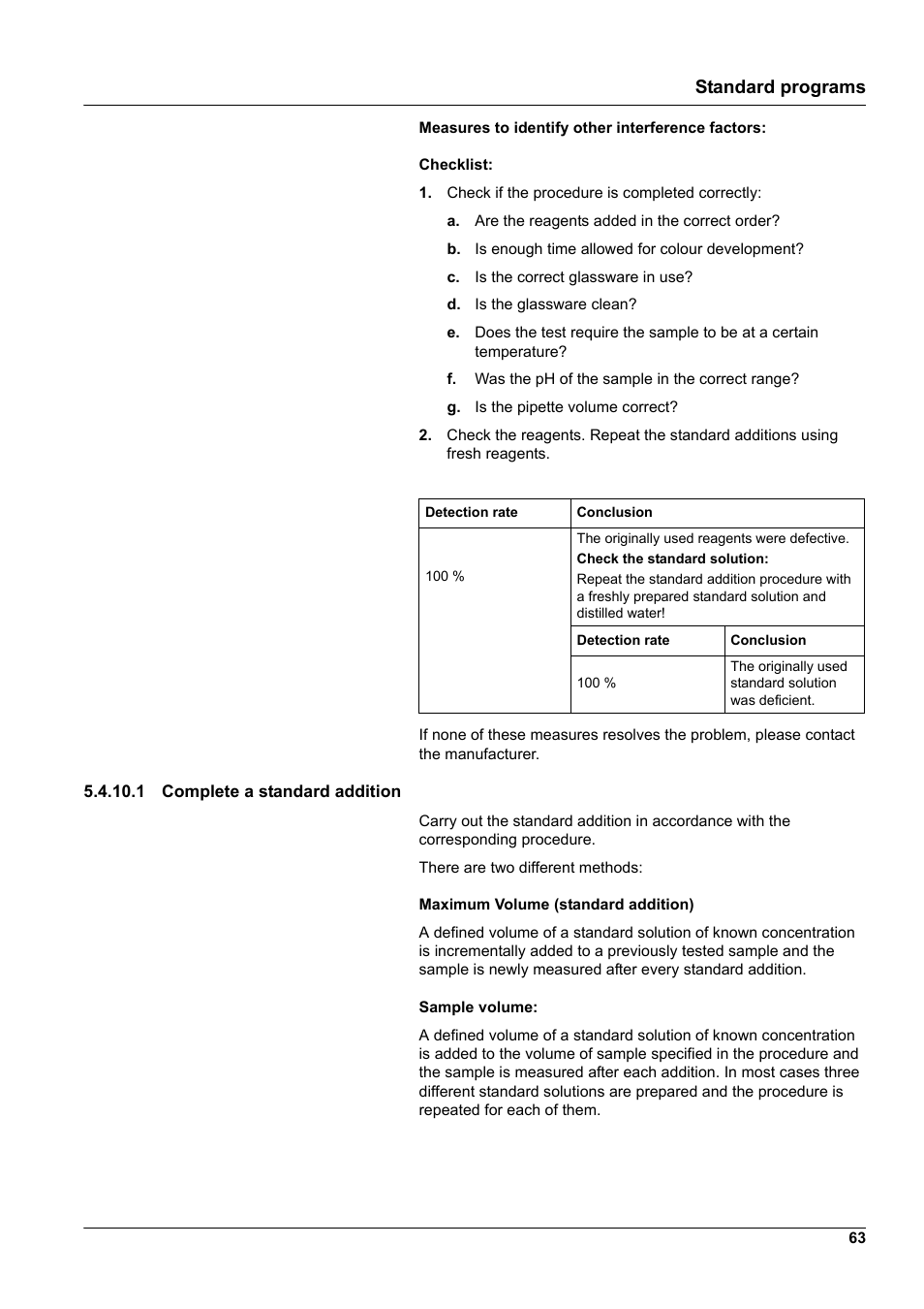 1 complete a standard addition, Standard programs | Hach-Lange DR 6000 User Manual User Manual | Page 63 / 158