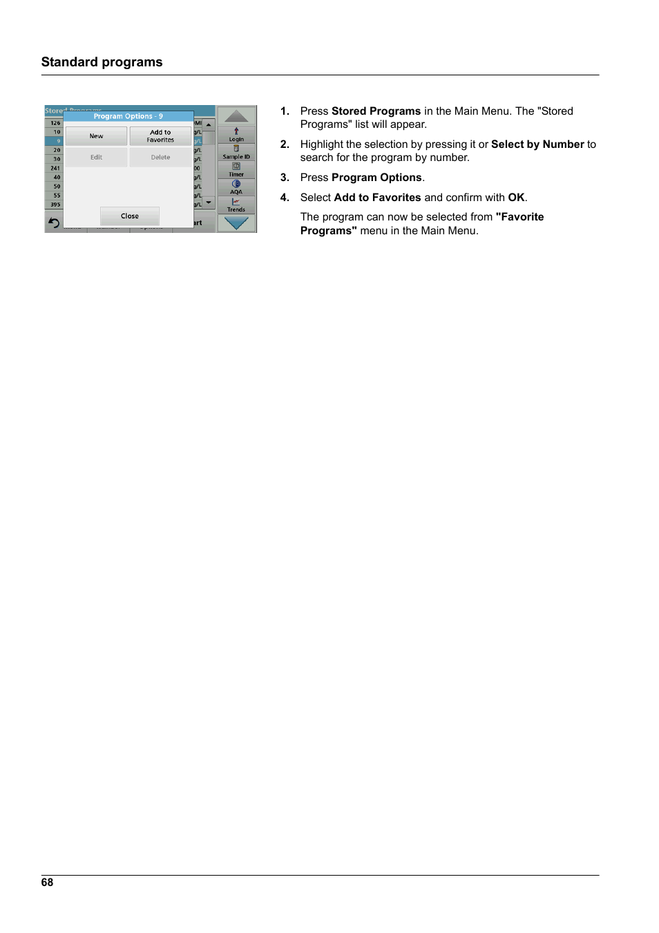 Standard programs | Hach-Lange DR 6000 User Manual User Manual | Page 68 / 158