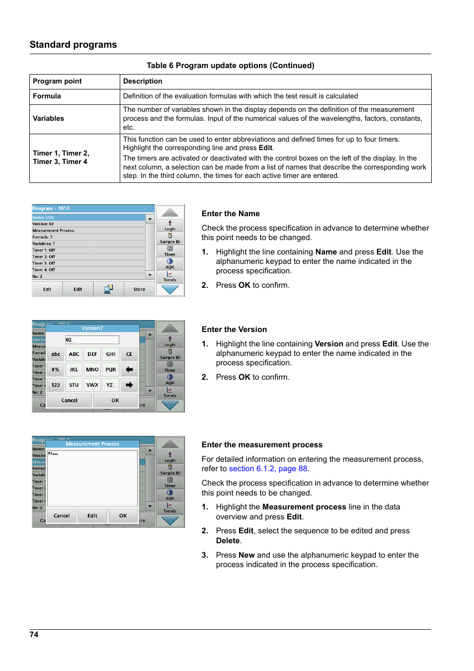 Standard programs | Hach-Lange DR 6000 User Manual User Manual | Page 74 / 158