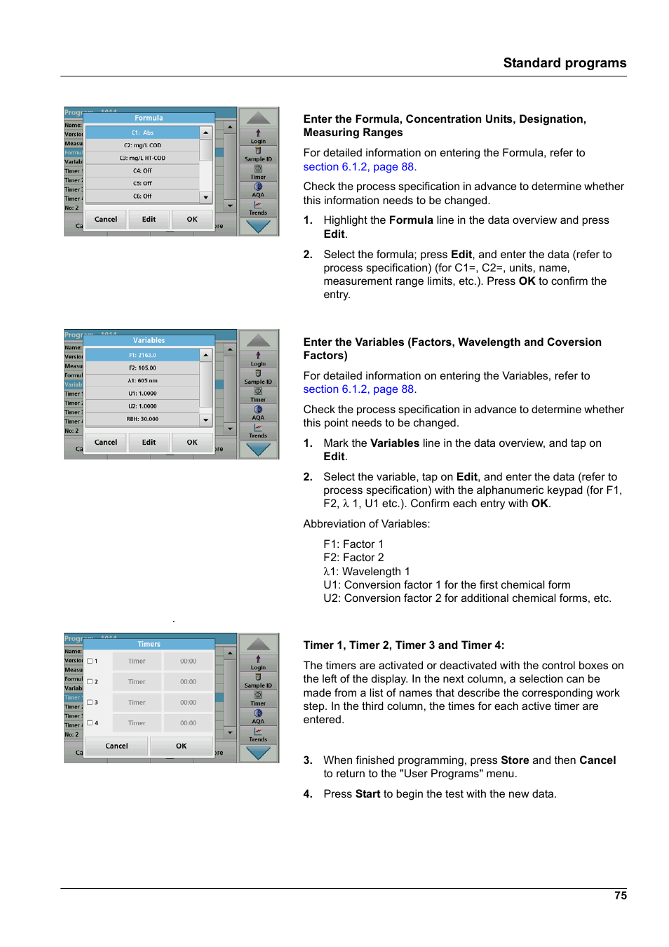 Standard programs | Hach-Lange DR 6000 User Manual User Manual | Page 75 / 158