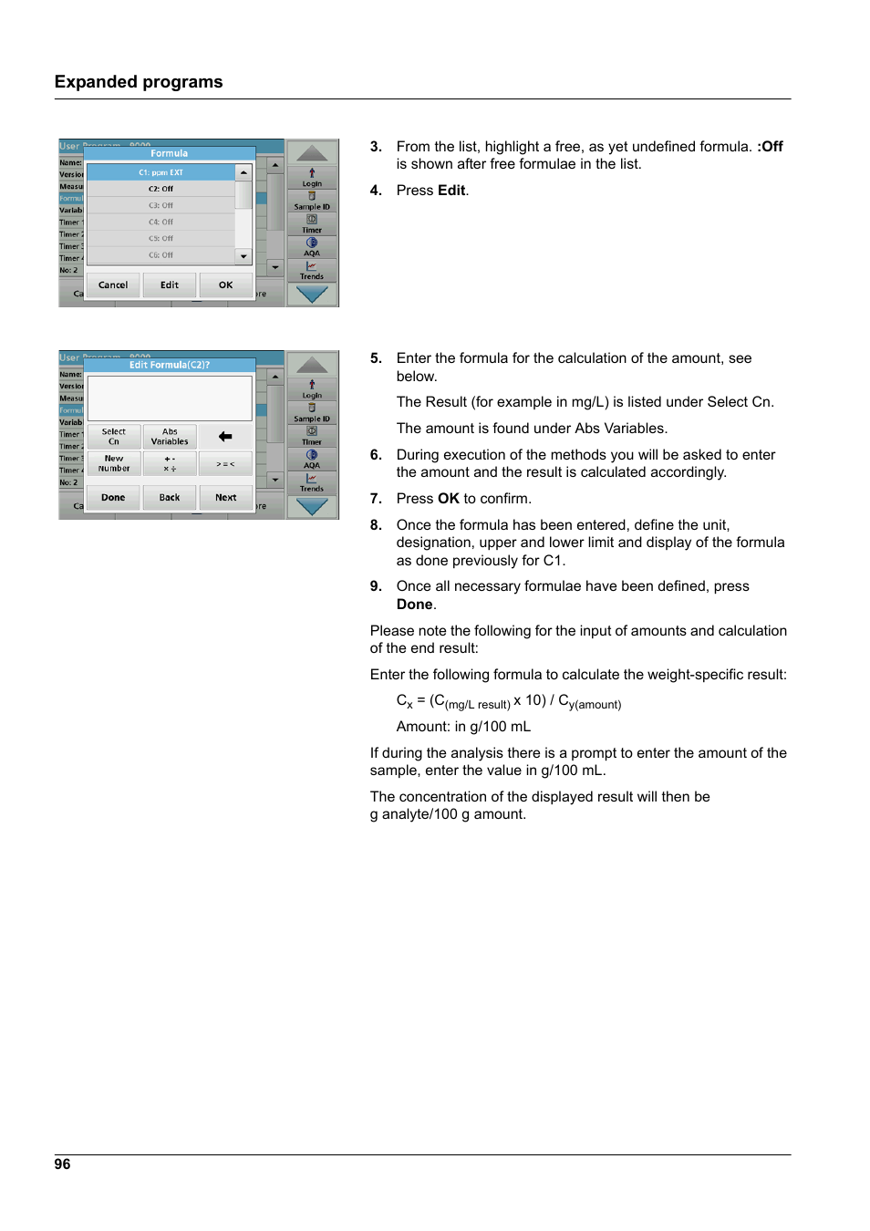 Expanded programs | Hach-Lange DR 6000 User Manual User Manual | Page 96 / 158