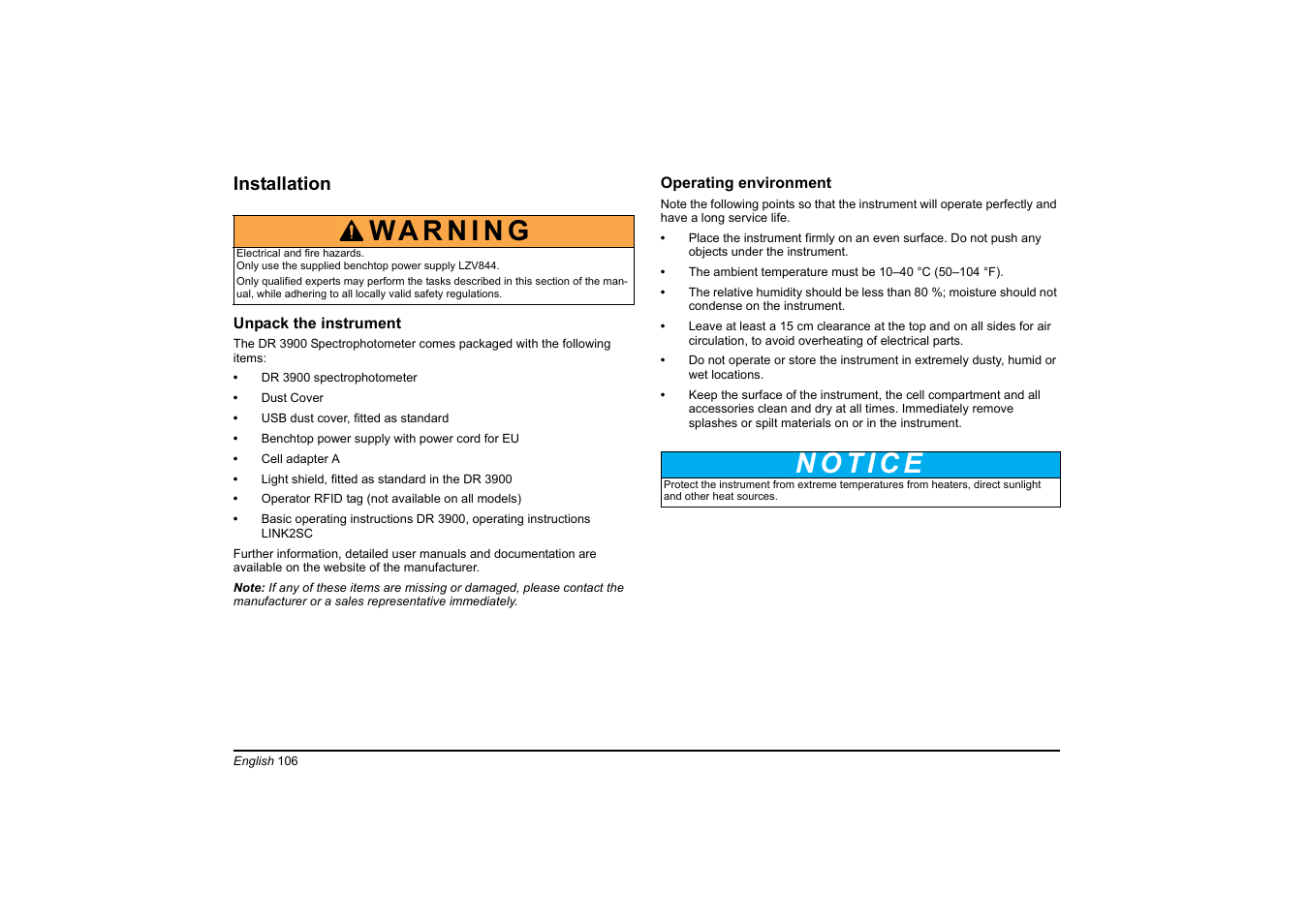 Hach-Lange DR 3900 Basic User Manual User Manual | Page 106 / 422