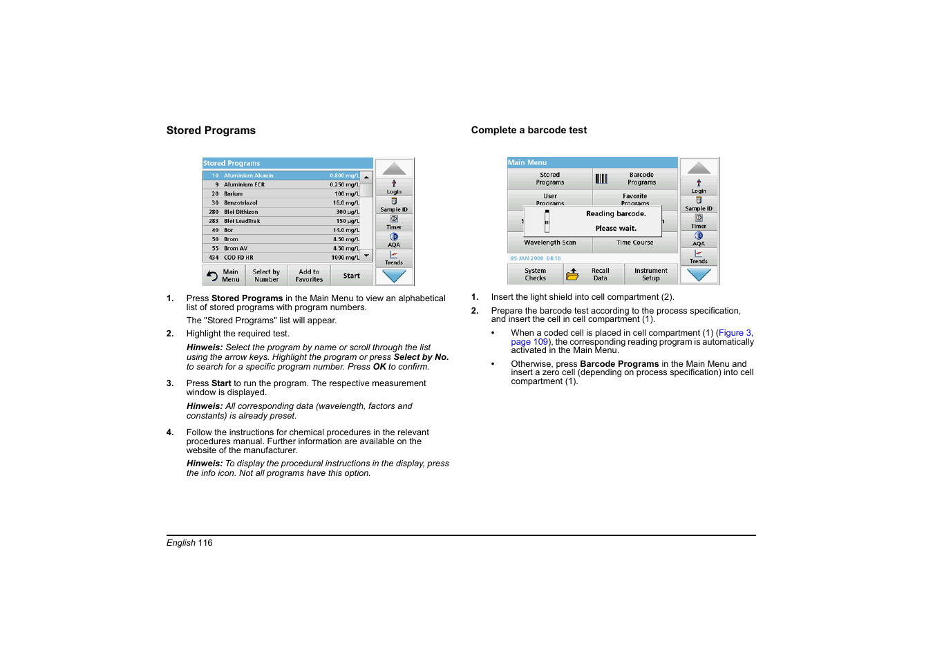 Hach-Lange DR 3900 Basic User Manual User Manual | Page 116 / 422