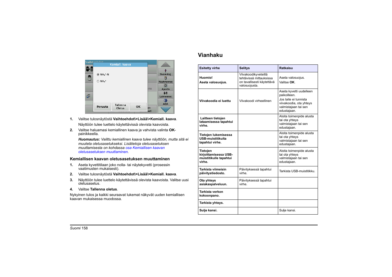 Vianhaku | Hach-Lange DR 3900 Basic User Manual User Manual | Page 158 / 422