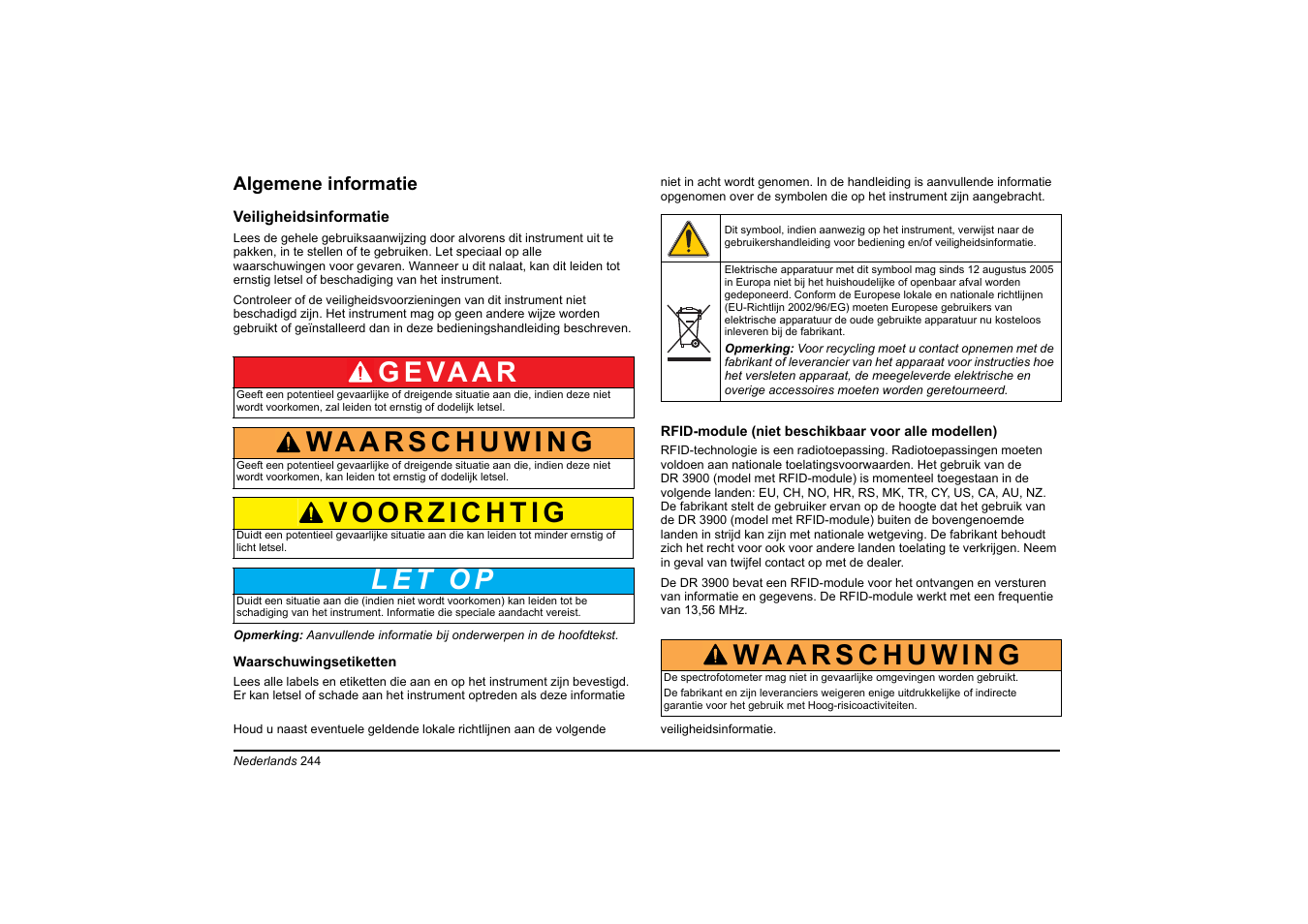 G e va a r | Hach-Lange DR 3900 Basic User Manual User Manual | Page 244 / 422