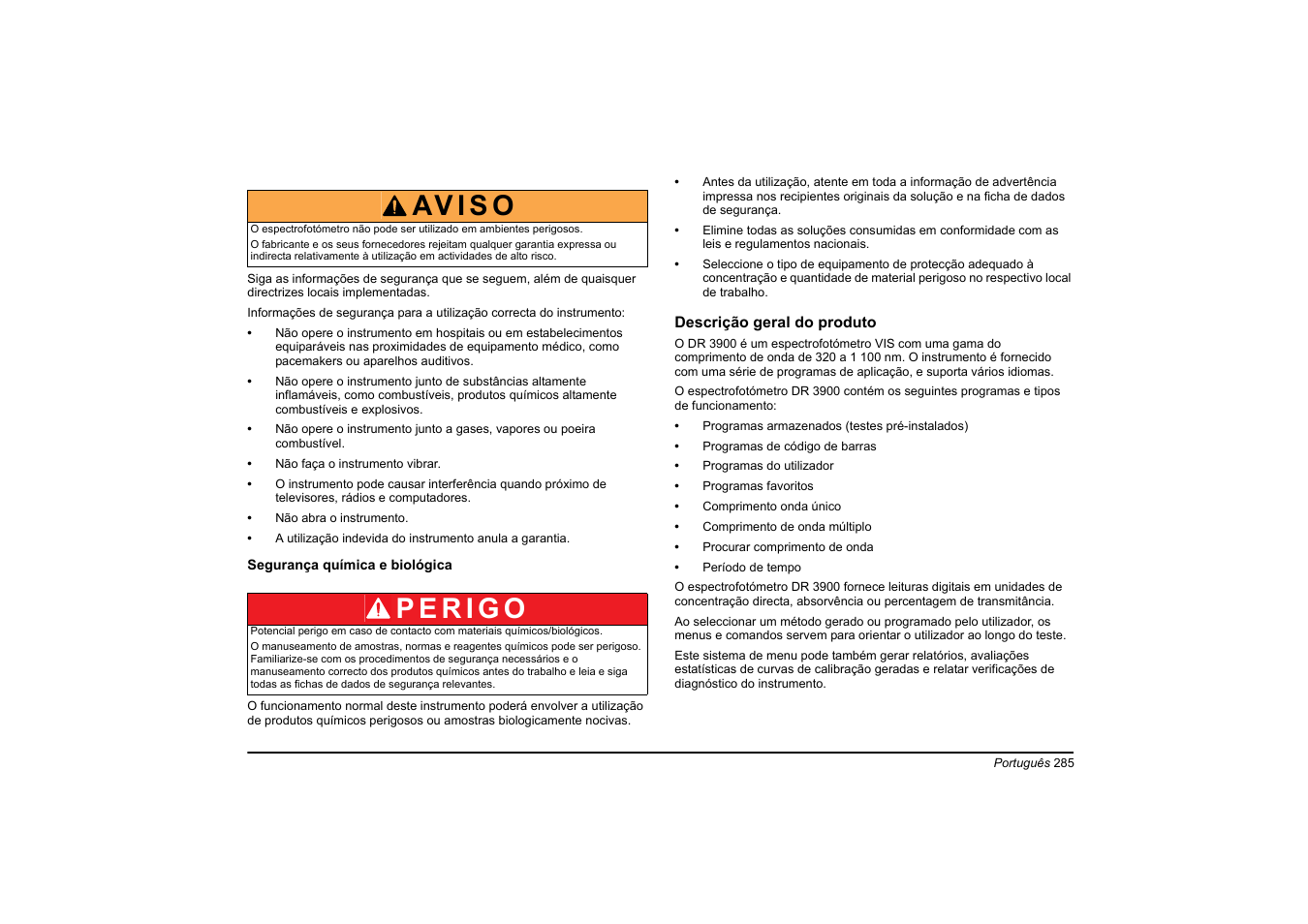 Av i s o | Hach-Lange DR 3900 Basic User Manual User Manual | Page 285 / 422