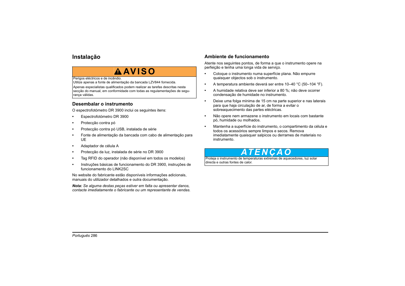 Av i s o | Hach-Lange DR 3900 Basic User Manual User Manual | Page 286 / 422