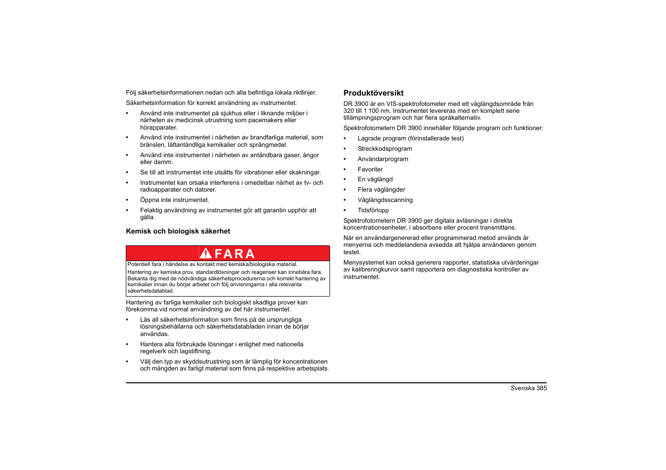 Fa r a | Hach-Lange DR 3900 Basic User Manual User Manual | Page 385 / 422