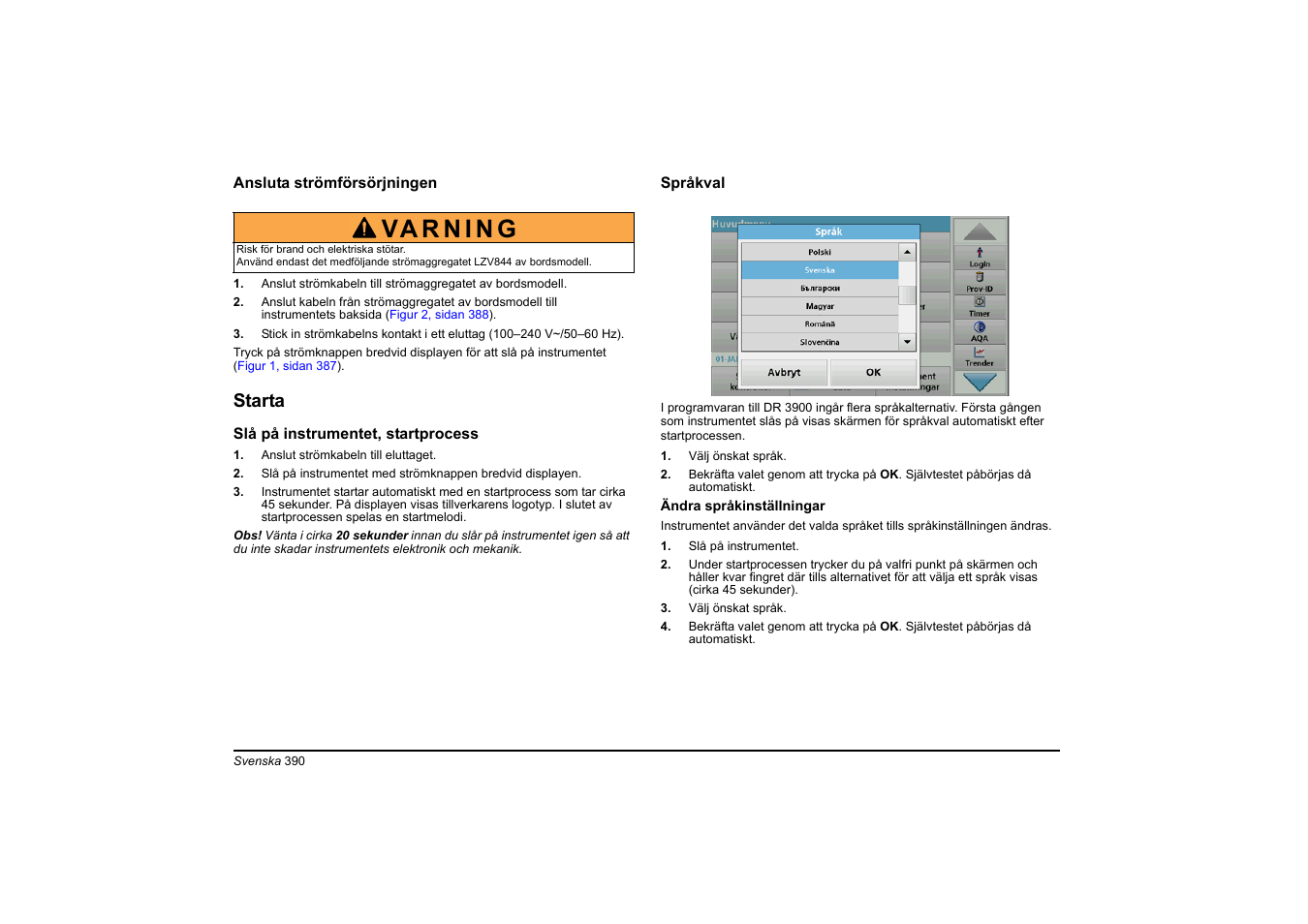 Starta | Hach-Lange DR 3900 Basic User Manual User Manual | Page 390 / 422