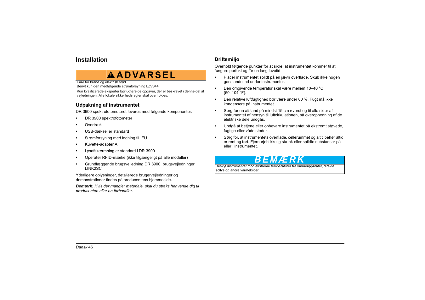 Hach-Lange DR 3900 Basic User Manual User Manual | Page 46 / 422
