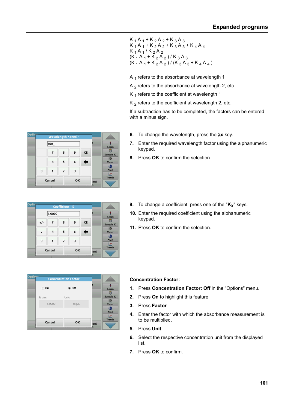 Expanded programs | Hach-Lange DR 3900 User Manual User Manual | Page 101 / 150