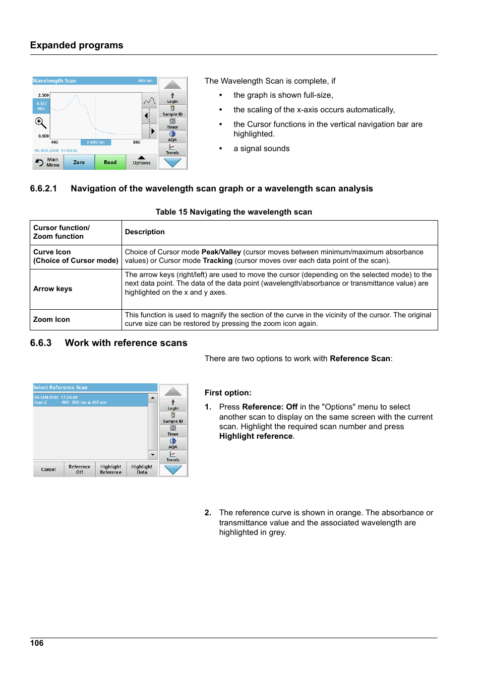 3 work with reference scans, Expanded programs | Hach-Lange DR 3900 User Manual User Manual | Page 106 / 150