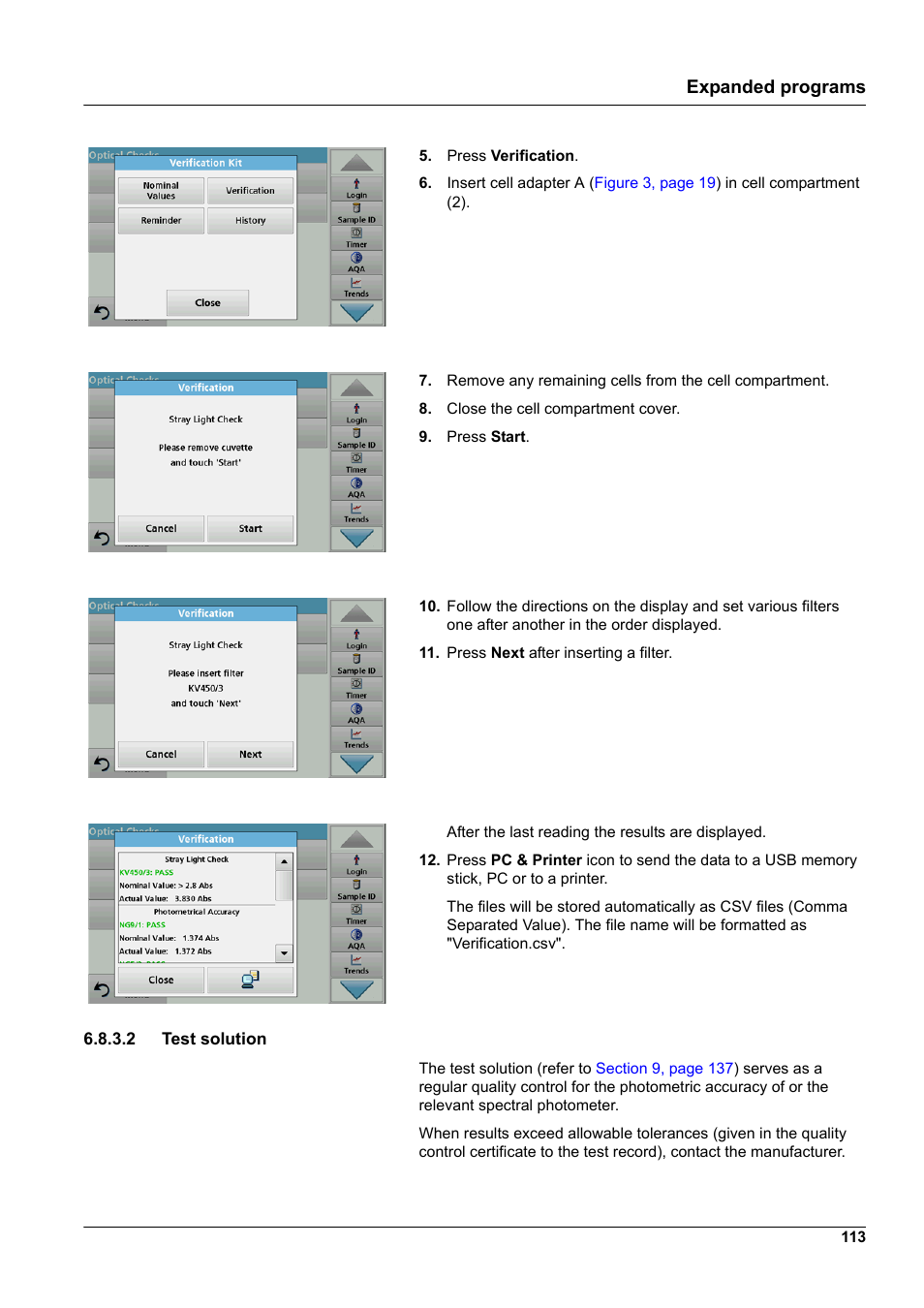 2 test solution, Expanded programs | Hach-Lange DR 3900 User Manual User Manual | Page 113 / 150