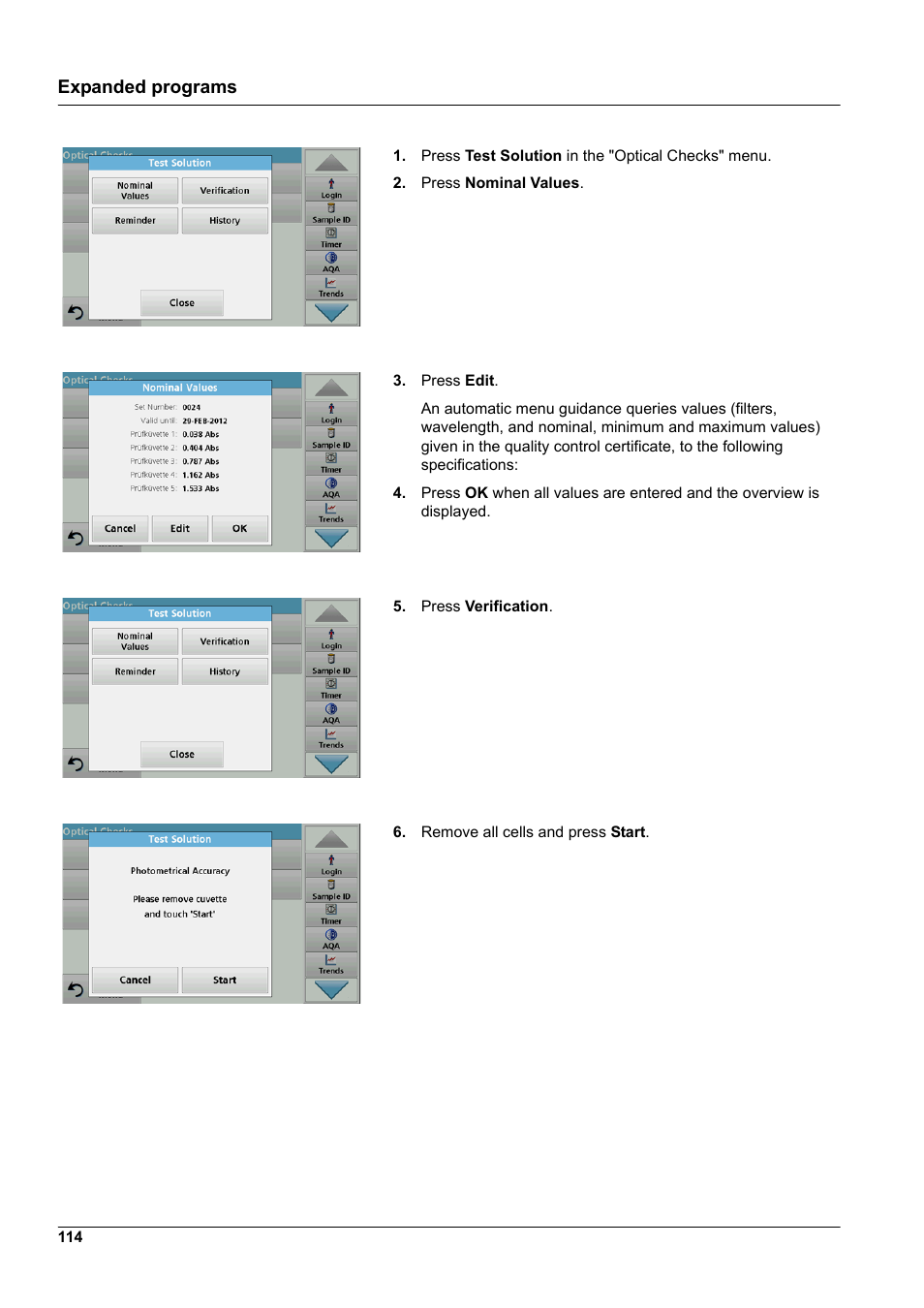 Expanded programs | Hach-Lange DR 3900 User Manual User Manual | Page 114 / 150