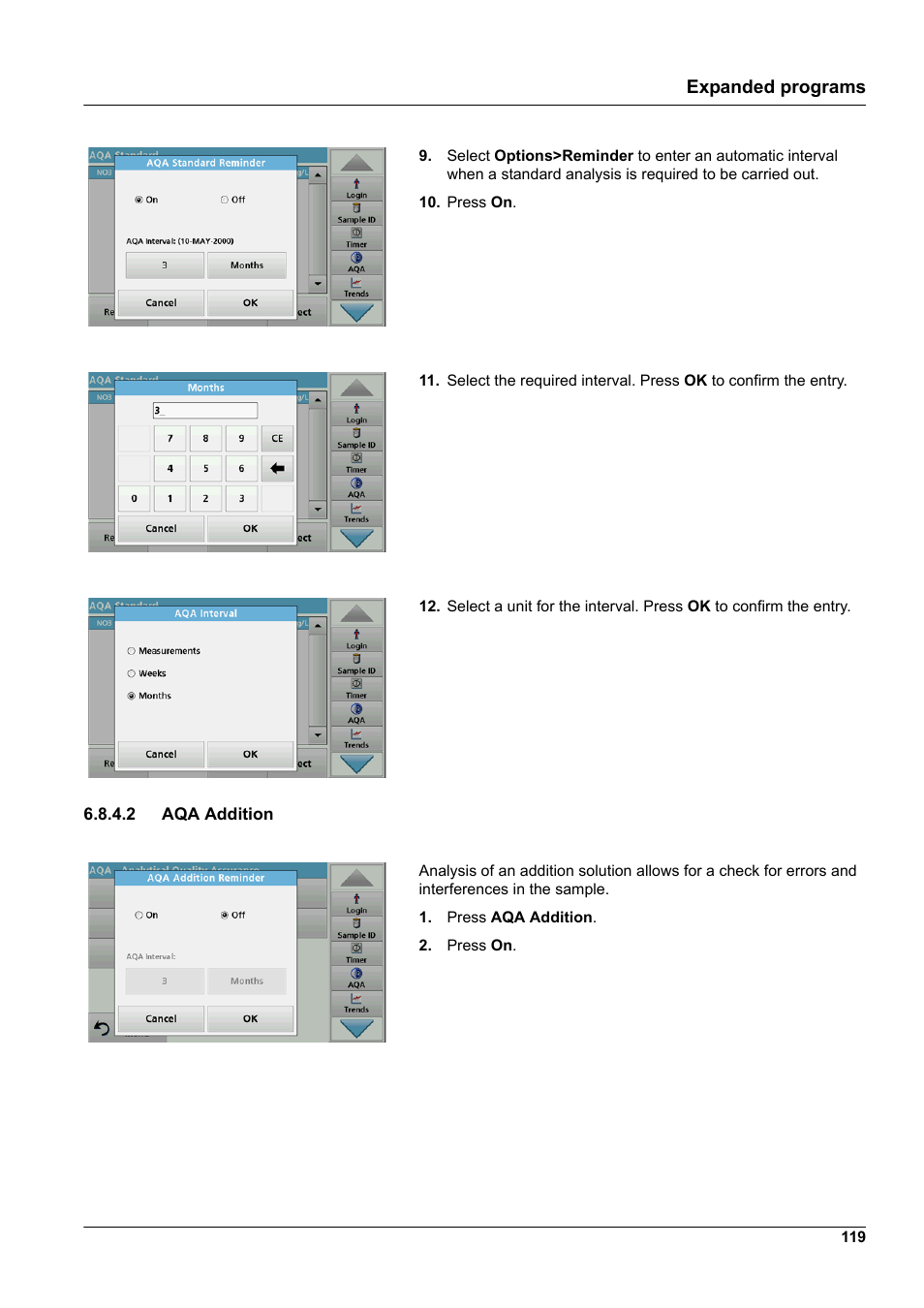 2 aqa addition | Hach-Lange DR 3900 User Manual User Manual | Page 119 / 150