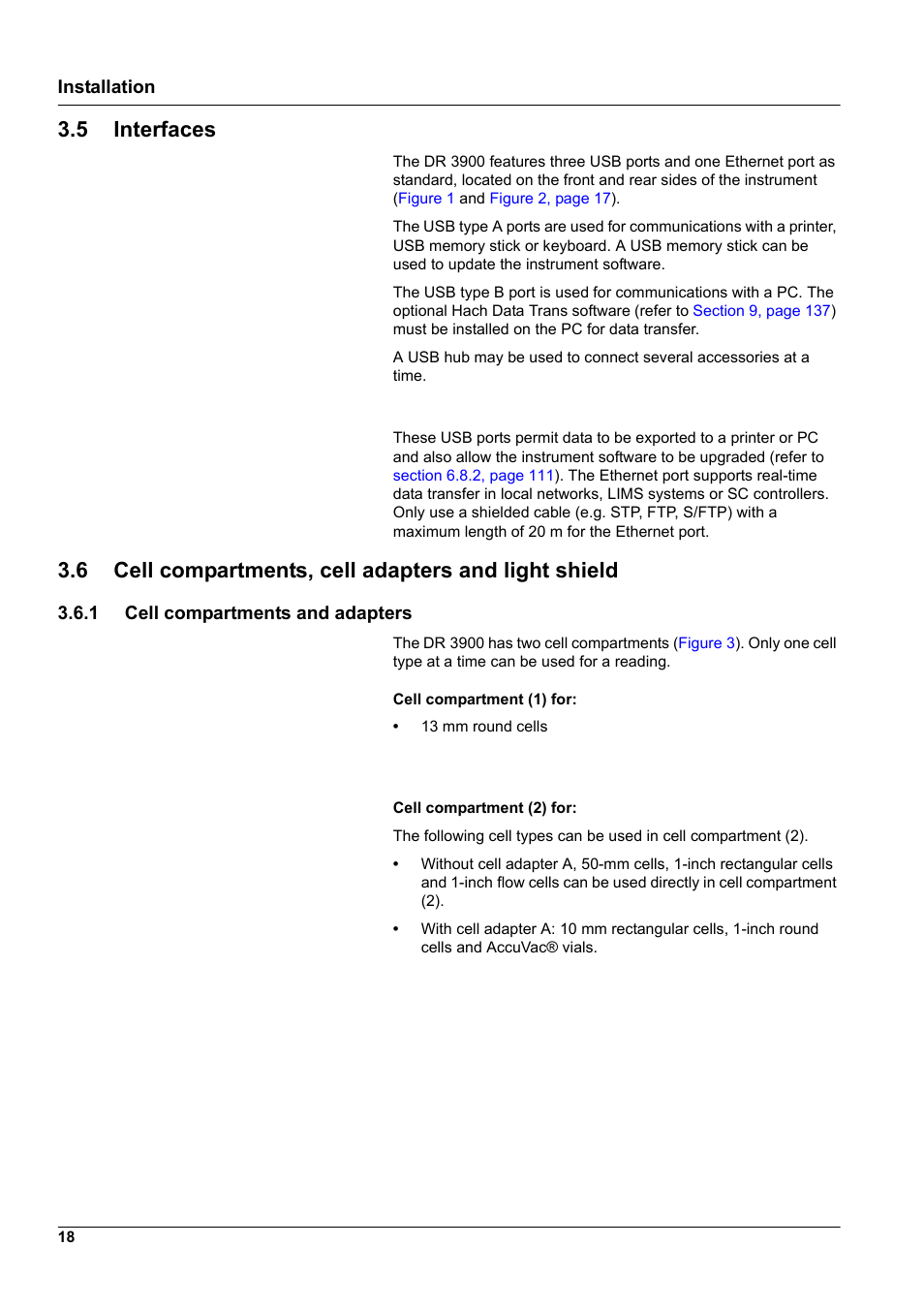 1 cell compartments and adapters, 5 interfaces | Hach-Lange DR 3900 User Manual User Manual | Page 18 / 150