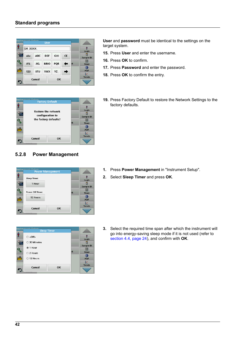 8 power management | Hach-Lange DR 3900 User Manual User Manual | Page 42 / 150
