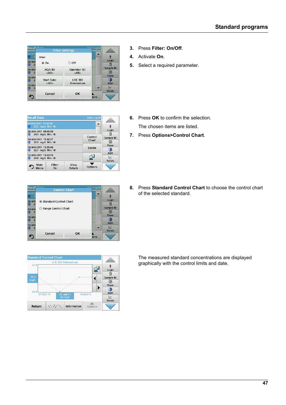 Standard programs | Hach-Lange DR 3900 User Manual User Manual | Page 47 / 150