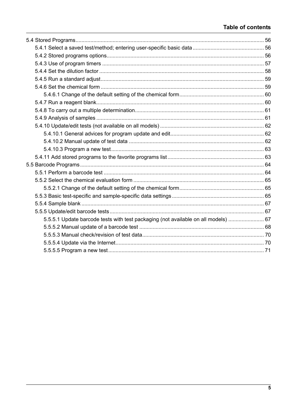 Hach-Lange DR 3900 User Manual User Manual | Page 5 / 150