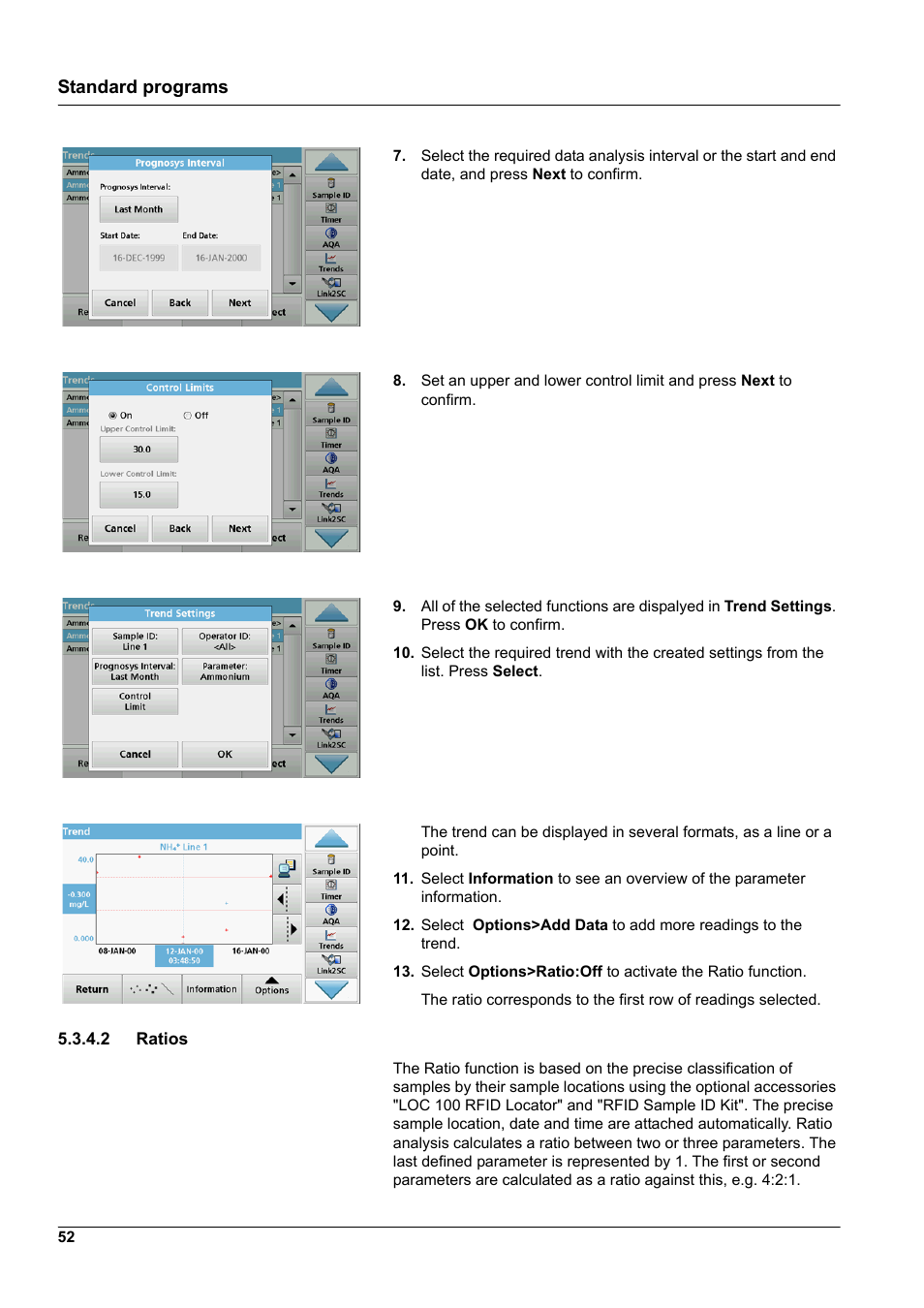 2 ratios, Standard programs | Hach-Lange DR 3900 User Manual User Manual | Page 52 / 150