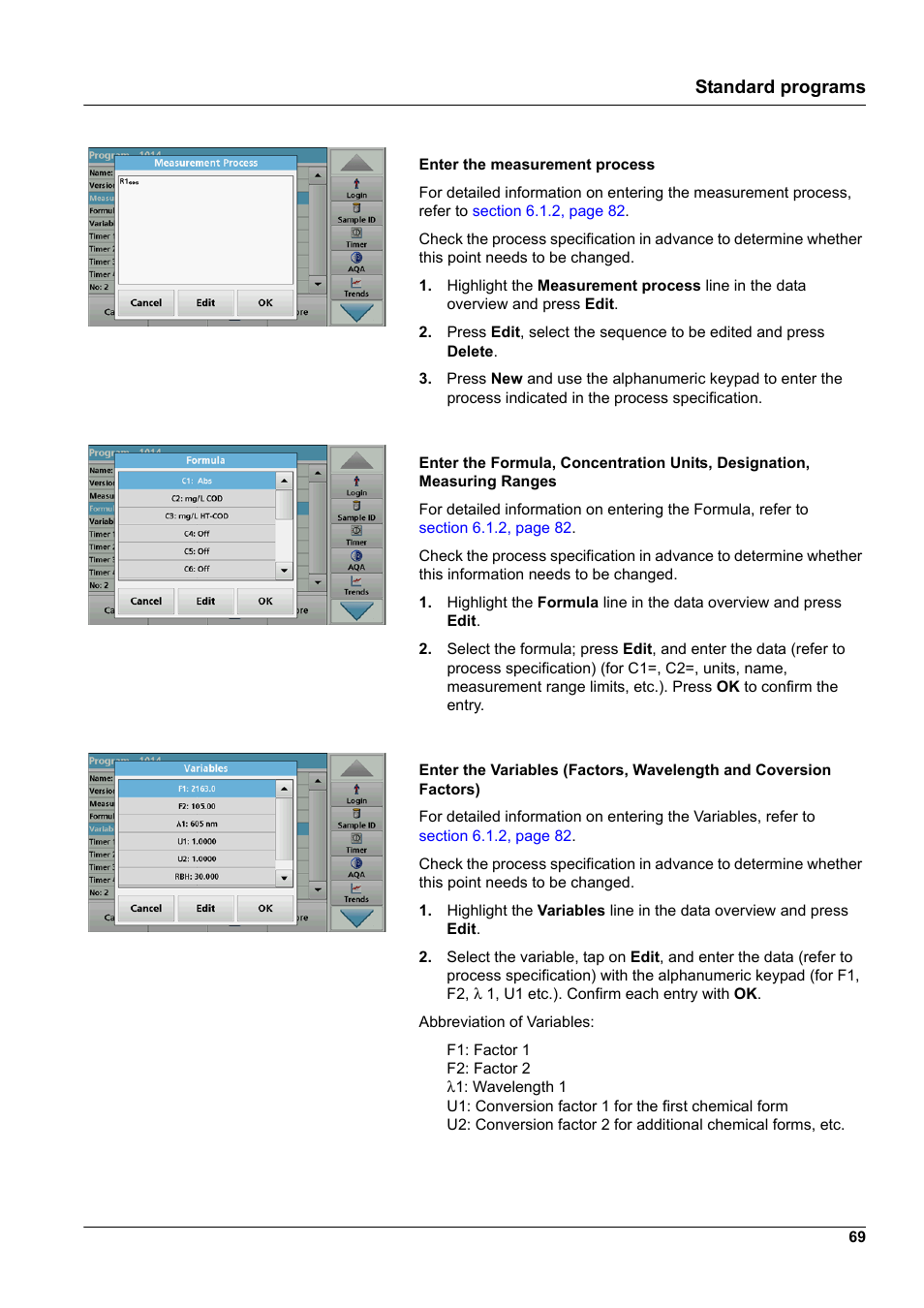 Standard programs | Hach-Lange DR 3900 User Manual User Manual | Page 69 / 150