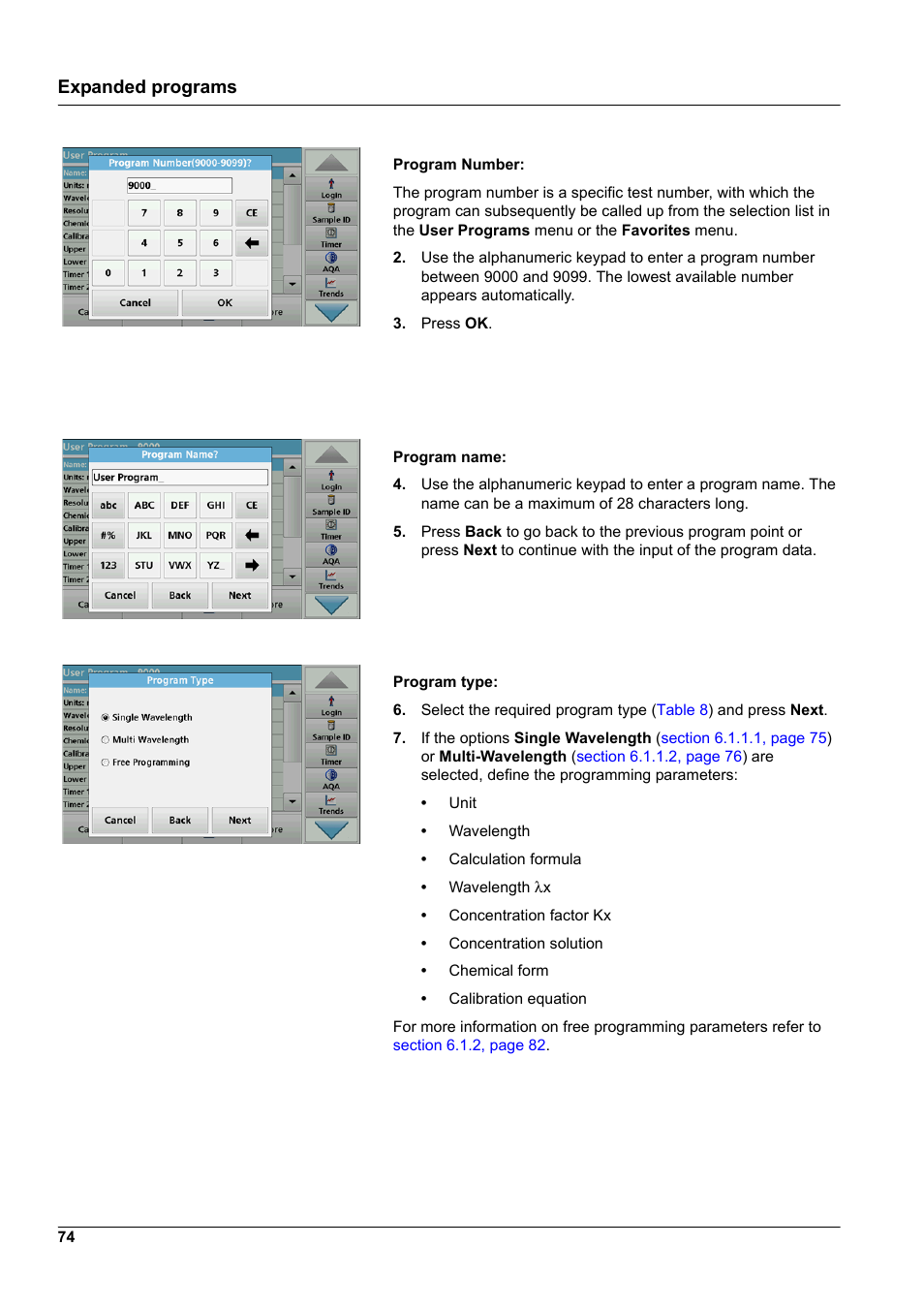 Expanded programs | Hach-Lange DR 3900 User Manual User Manual | Page 74 / 150