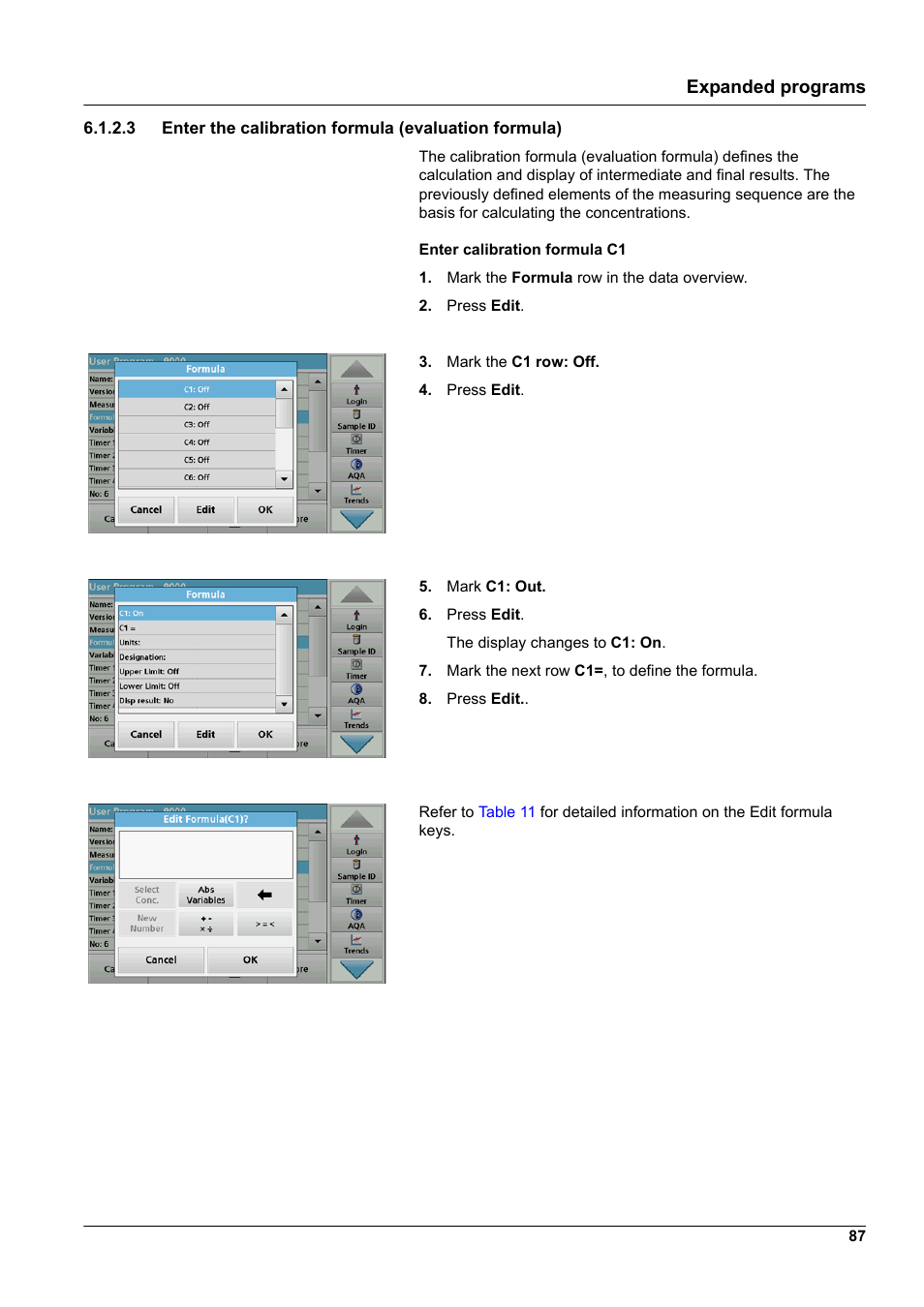 Expanded programs | Hach-Lange DR 3900 User Manual User Manual | Page 87 / 150