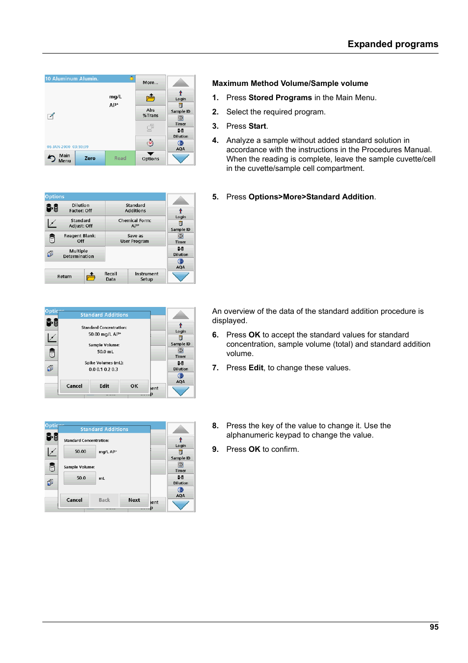 Expanded programs | Hach-Lange DR 3900 User Manual User Manual | Page 95 / 150